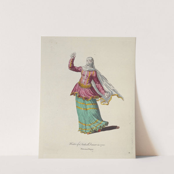 Habit of a Turkish dancer in 1700. Damseuse Turque. (1757-1772) by Charles Grignion