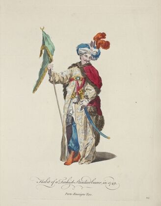 Habit of a Turkish standardbearer, in 1749. Porte-Enseigne Turc. (1757-1772)