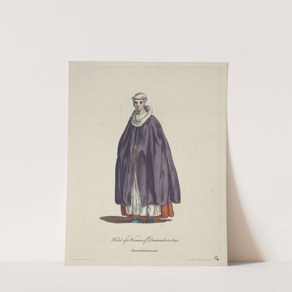 Habit of a woman of Denmark in 1640. Femme de Dannemarck. (1757-1772) by Charles Grignion