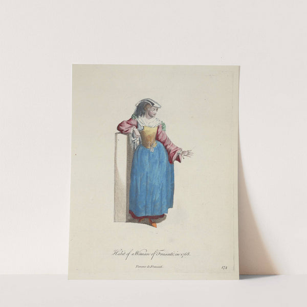 Habit of a woman of Frascati in 1768. Femme de Frascati. (1757-1772) by Charles Grignion