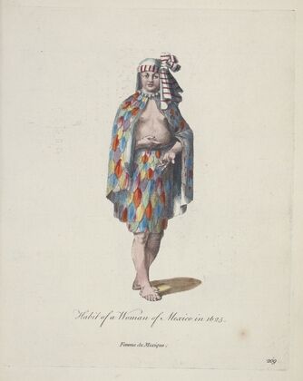 Habit of a woman of Mexico in 1625. Femme du Mexique. (1757-1772)