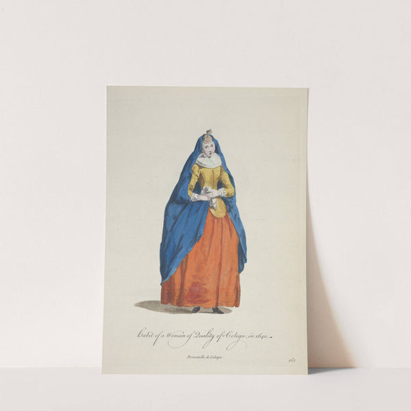 Habit of a woman of quality of Cologne in 1640. Demoiselle de Cologne. (1757-1772) by Charles Grignion
