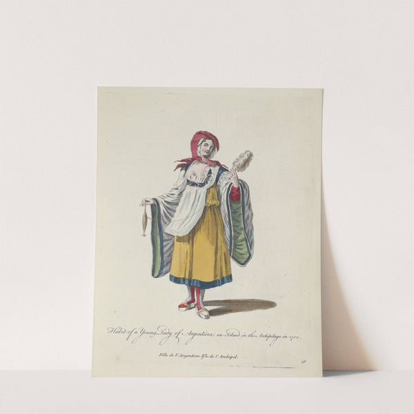 Habit of a young lady of Argentiera and island in the Archipelago in 1700. Fille de l’Argentiere Isle de l’Archipel. (1757-1772) by Charles Grignion