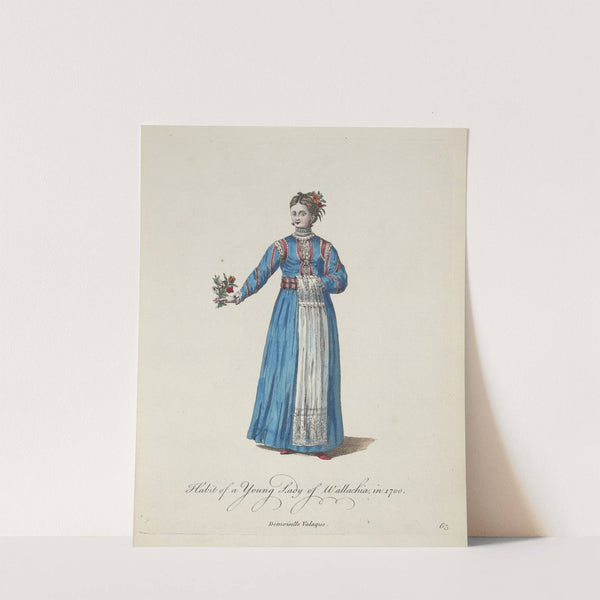 Habit of a young lady of Wallachia in 1700. Demoiselle Valaque. (1757-1772) by Charles Grignion