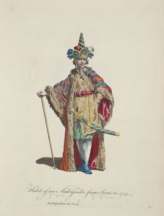 Habit of an ambassador from Siam in 1749. Ambassadeur de Siam. (1757-1772)