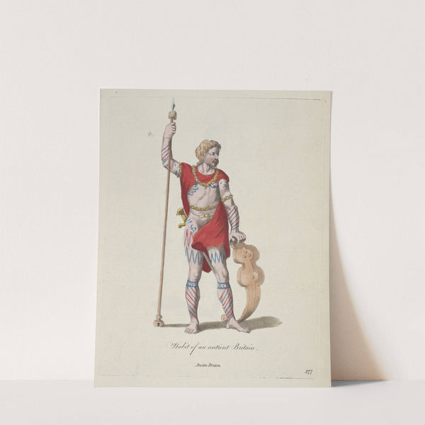 Habit of an antient Britain. Ancien Breton. (1757-1772) by Charles Grignion