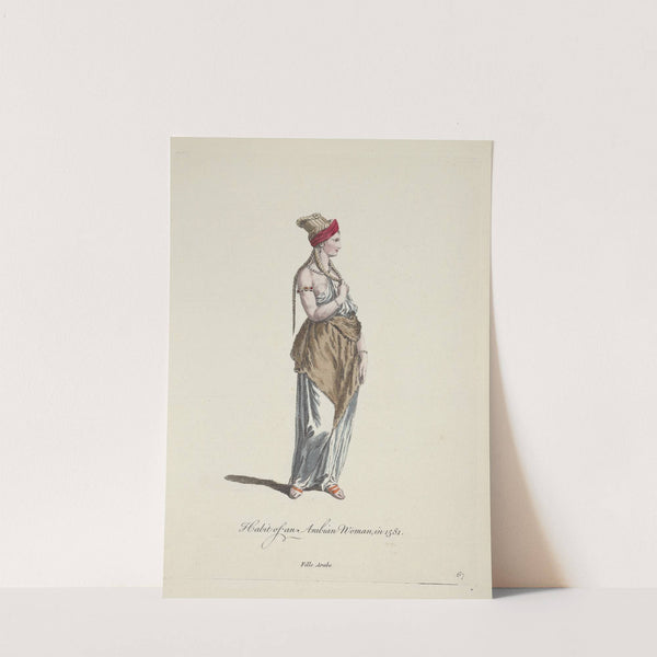 Habit of an Arabian woman in 1581. Fille Arabe. (1757-1772) by Charles Grignion