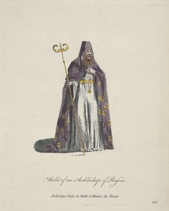 Habit of an archbishop of Russia. Archrêque Russe en habit ordinaire du choeur. (1757-1772)