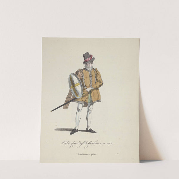 Habit of an English gentleman in 1588. Gentilhomme Anglois. (1757-1772) by Charles Grignion