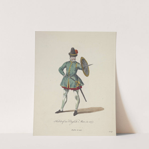 Habit of an English man in 1577. Anglois en 1577. (1757-1772) by Charles Grignion