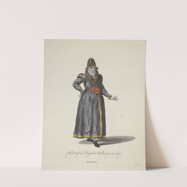 Habit of an English nobleman in 1577. Noble Anglais. (1757-1772) by Charles Grignion