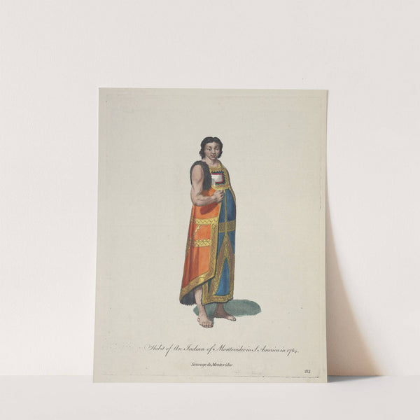 Habit of an Indian of Montevideo in South America in 1764. Sauvage de Montevideo. (1757-1772) by Charles Grignion