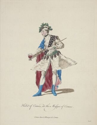 Habit of Comus in the Masque of Comus. Comus dans le Masque de Comus. (1757-1772)