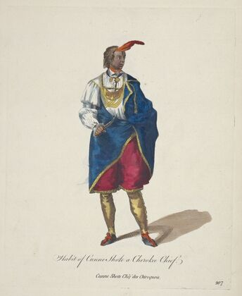 Habit of Cunne Shote a Cherokee Chief. Cunne Shote Chèf des Chiroquois. (1757-1772)