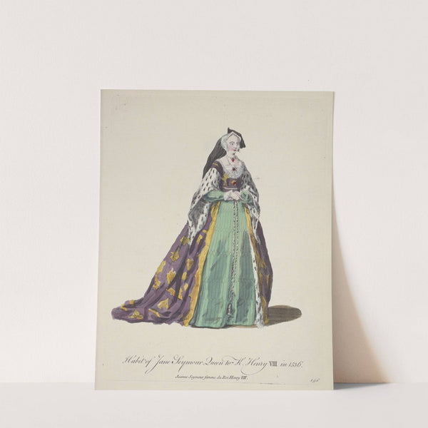 Habit of Jane Seymour queen to King Henry VIII in 1536. Jeanne Seymour femme du Roi Henry VIII. (1757-1772) by Charles Grignion