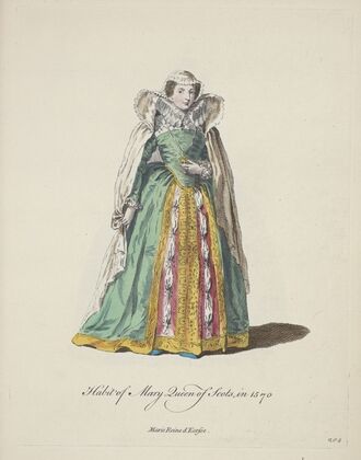Habit of Mary Queen of Scots in 1570. Marie reine d’Ecosse. (1757-1772)