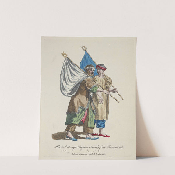 Habit of Moorish pilgrims returning from Mecca in 1568. Pelerins Maures revenant del Mecque. (1757-1772) by Charles Grignion