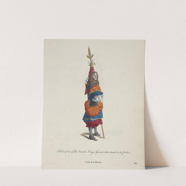 Habit of one of the French king’s guards that attend in the palace. Garde de la manche. (1757-1772) by Charles Grignion