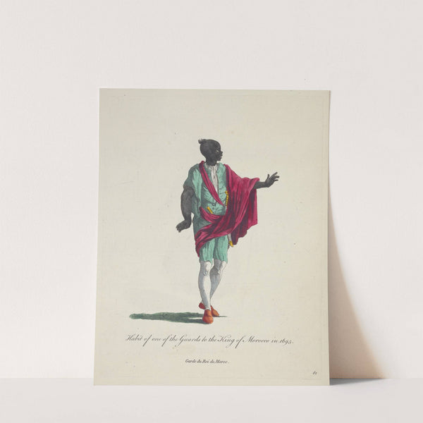 Habit of one of the guards to the king of Morocco in 1695. Garde du roi de Moroc. (1757-1772) by Charles Grignion