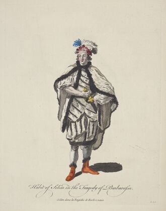 Habit of Selim in the Tragedy of Barbarossa. Selim dans la Tragédie de Barberousse. (1757-1772)