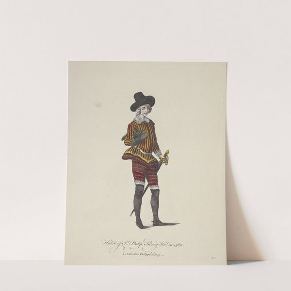 Habit of Sir Philip Sidney, Kent in 1580. Le chevalier Philippe Sidney. (1757-1772) by Charles Grignion