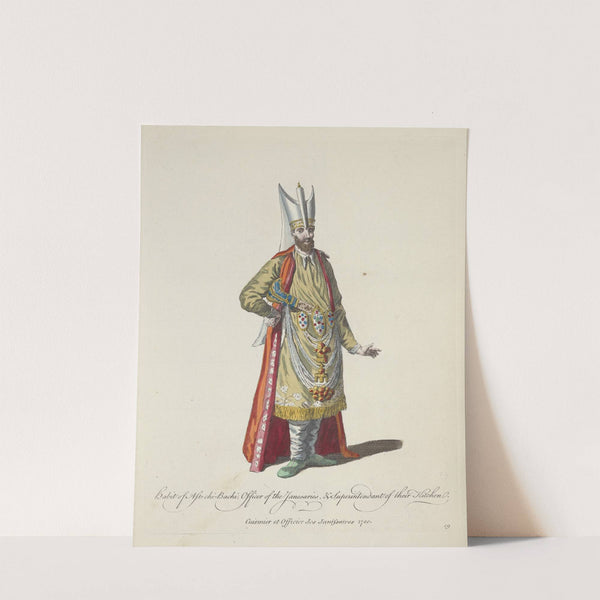 Habit of the Ast-chi-Bachi, Officer of the Janesaries, & superintendant of their kitchen. Cuisinier et officier des Janissaires 1700. (1757-1772) by Charles Grignion