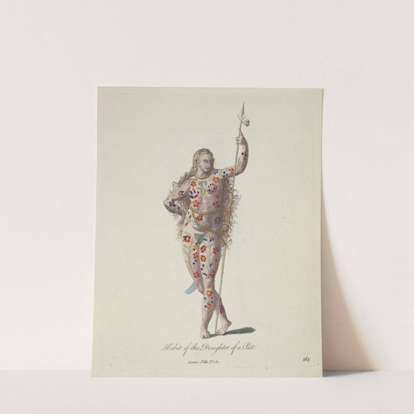 Habit of the daughter of a Pict. Jeune fille Picte. (1757-1772) by Charles Grignion