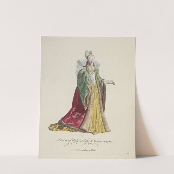 Habit of the dutchess of Venice in 1581. Femme du doge de Venise. (1757-1772) by Charles Grignion