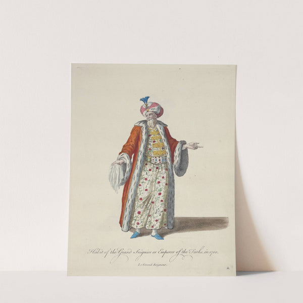 Habit of the grand seignior or emperor of the Turks in 1700. Le grand seignior. (1757-1772) by Charles Grignion
