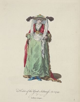 Habit of the Greek sultaness in 1749. Sultane Greque. (1757-1772)