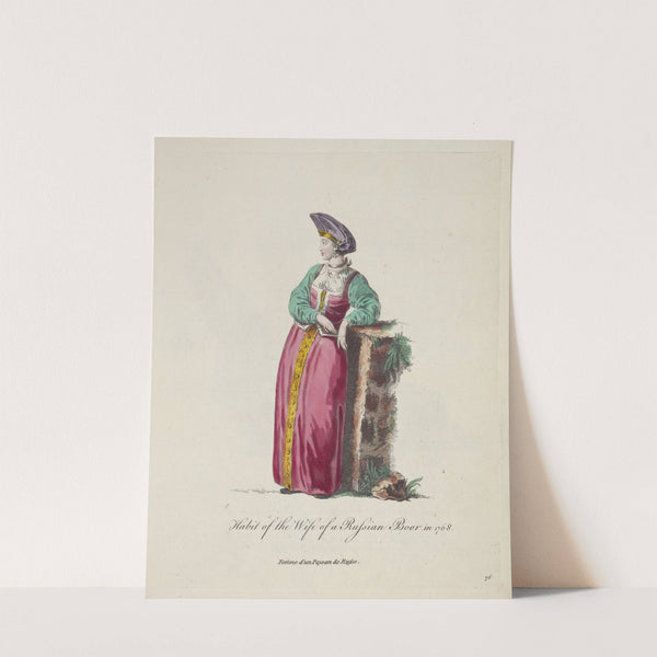 Habit of the wife of a Russian boor in 1768. Femme d’un paysan de Russe. (1757-1772) by Charles Grignion