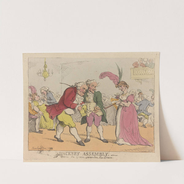 Hackney assembly. The Graces, the Graces, remember the Graces (1812) by Thomas Rowlandson
