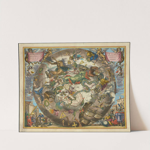 Haemisphaerium Scenographicum Australe Coeli Stellati Et Terrae (1660) by Andreas Cellarius