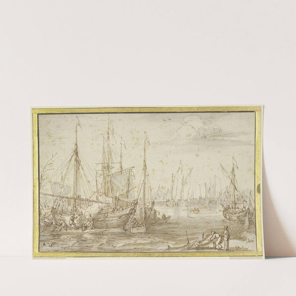 Hafenansicht mit Schiffswerft by Cornelis Claesz. van Wieringen