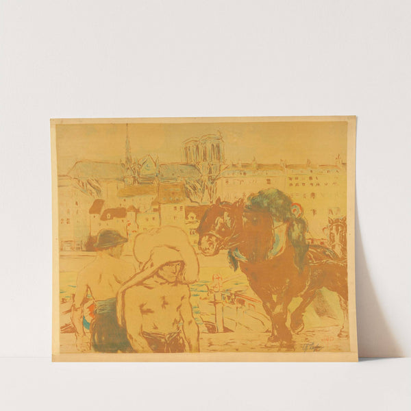 Hafenarbeiter mit Pferd, am Ufer der Seine in Paris (1890 - 1913) by Clémentine Hélène Dufau