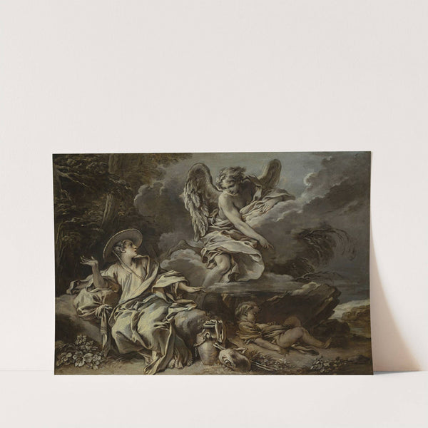 Hagar And Ishmael In The Desert With The Angel by François Boucher