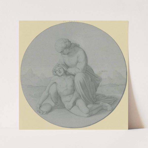 Hagar und Ismael in der Wüste by Carl Eduard Wendelstadt