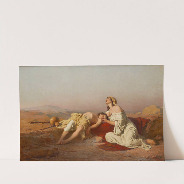 Hagar und Ismael in der Wüste by Josef Straka