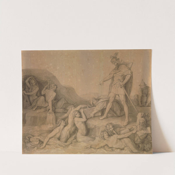 Hagen Entrusts His Treasures to the Rhine-Daughters by Peter von Cornelius