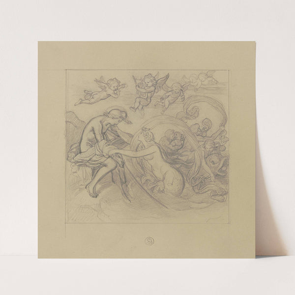 ‘Halb zog sie ihn, halb sank er hin’ – Der Fischer und die Nixe by Bernhard von Neher the younger