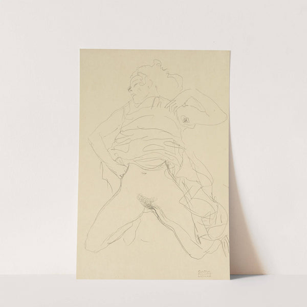 Halbakt mit eingebeugten Knien (Semi-Nude Woman with Bent Knees) by Gustav Klimt