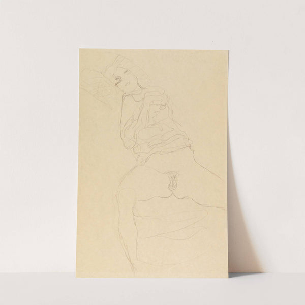 Halbakt von vorne, nach links liegend (1917) by Gustav Klimt
