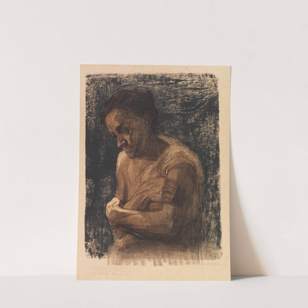 Halbfigur einer Frau mit verschränkten Armen by Käthe Kollwitz