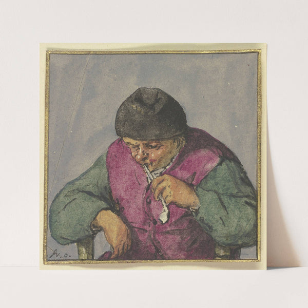 Halbfigur eines sitzenden Bauerns mit Pfeife by Adriaen van Ostade