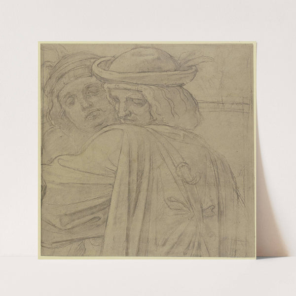 Halbfigur und Kopf zweier Männer by Moritz von Schwind