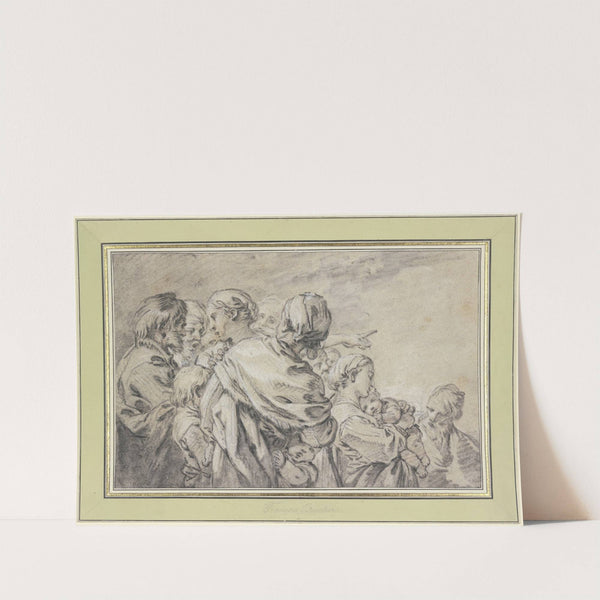 Halbfigurengruppe mit Männern und Frauen mit Kindern (1762) by François Boucher