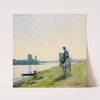 Haleur de bateau sur son cheval by Jean-Baptiste-Camille Corot