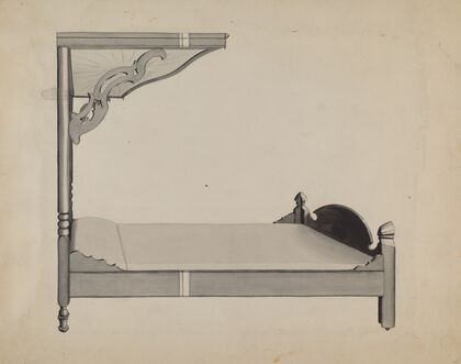 Half-canopy Carved Bed