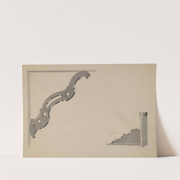 Half-canopy Carved Bed by Dorothy Posten