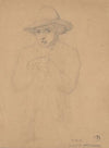 Half-length figure of young man in a hat
